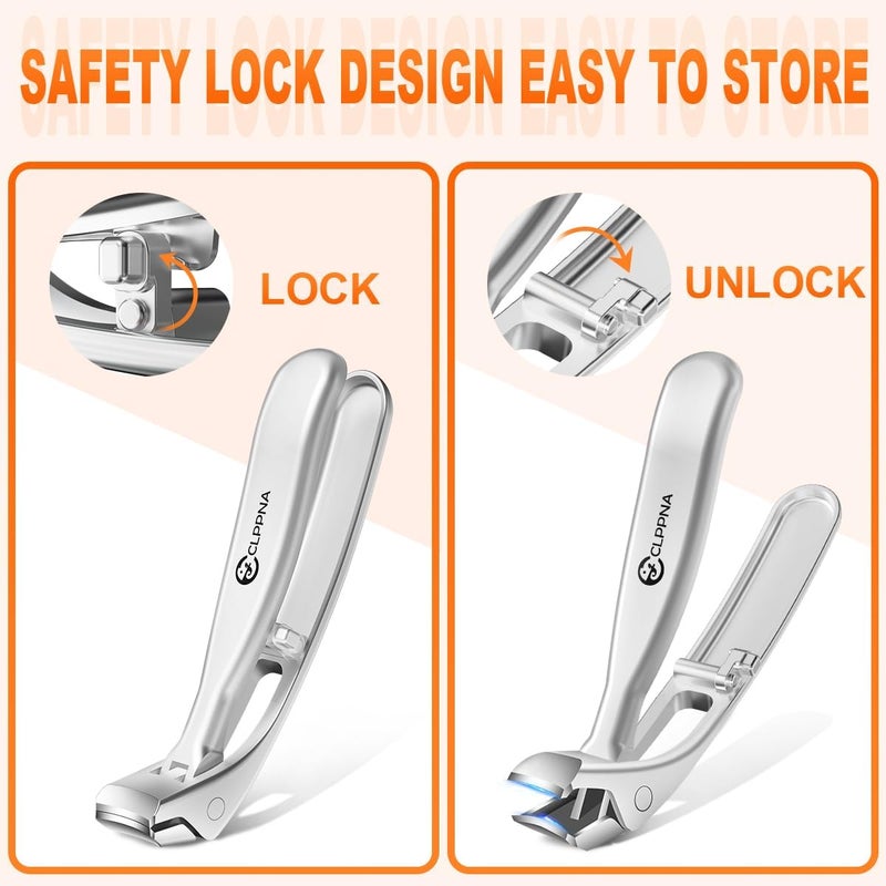 CLPPNA Toenail Clippers for Seniors, 2026 Upgrade Angled Head Nail Clippers for Men with Catcher, Ergonomic Toenails Clipper for Thick Toenails Long Handle, Sharp Wide Jaw Fingernail Clippers Adult - Image 4
